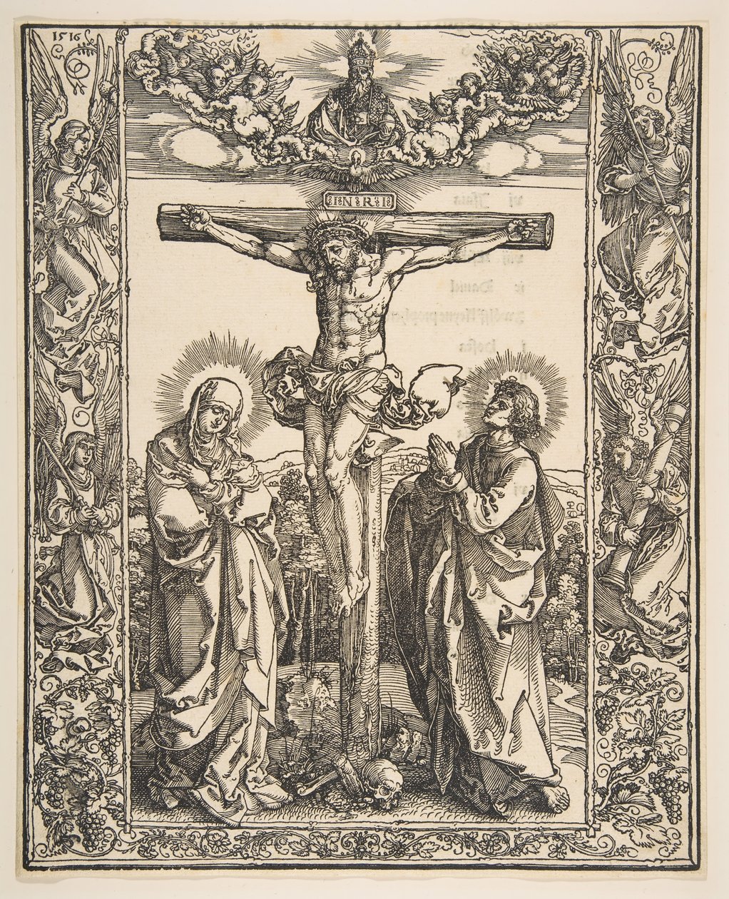 Kristus på korset mellan Jungfrun och Sankt Johannes, 1516. av Albrecht Dürer