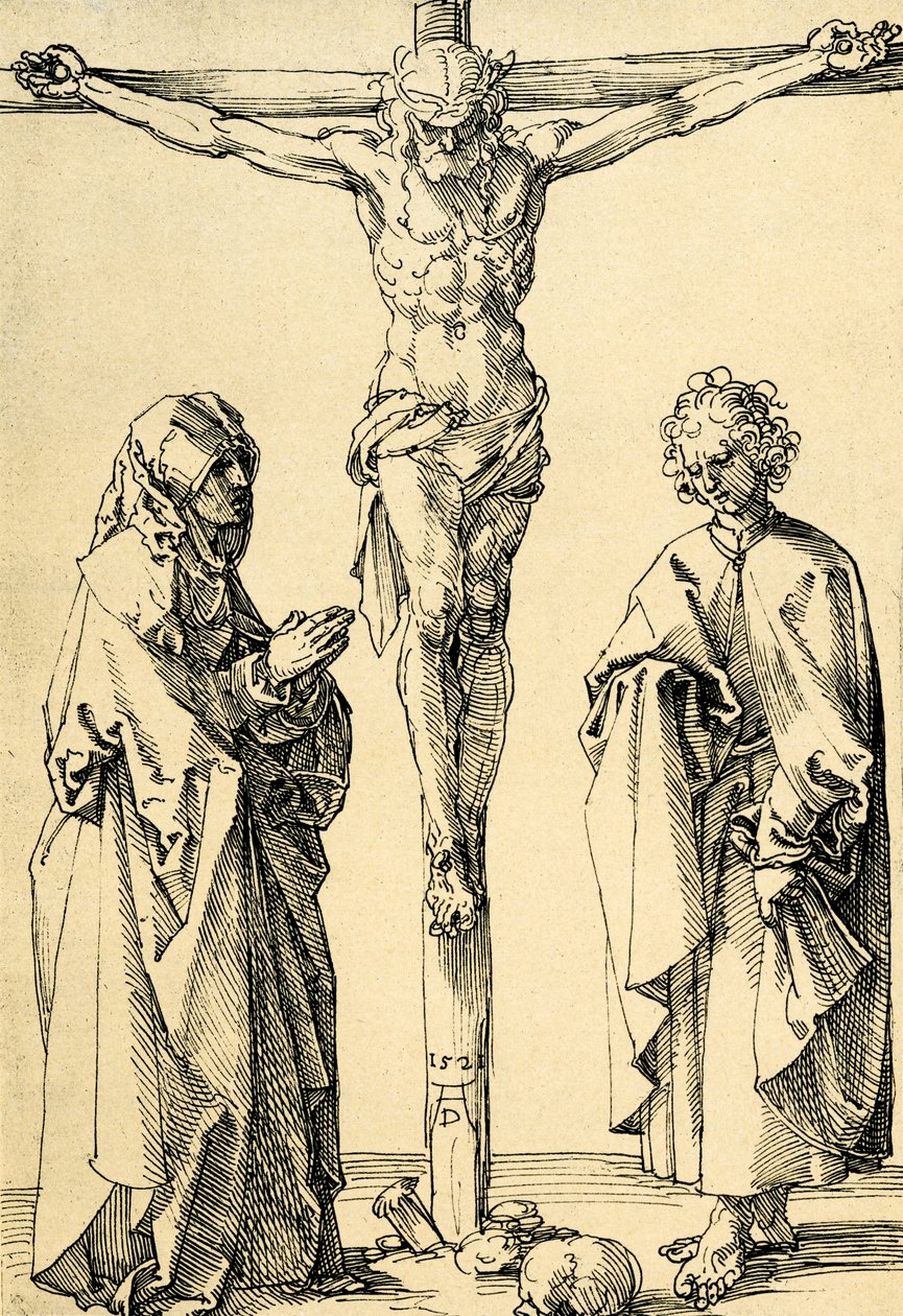 Kristus på korset med Maria och Johannes av Albrecht Dürer
