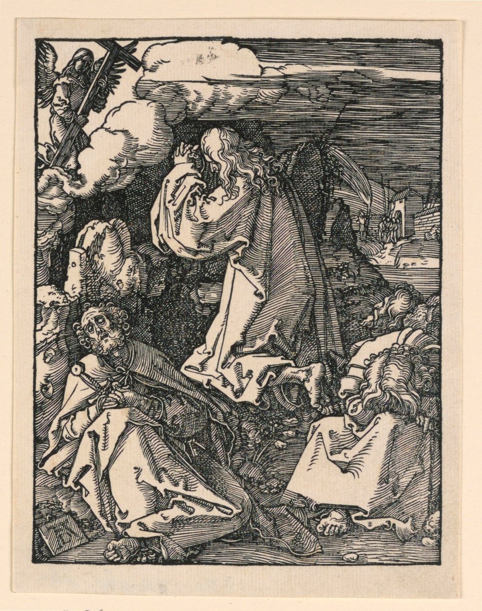 Kristus på Oljeberget (Agony in the Garden), från The Little Passion-serien av Albrecht Dürer