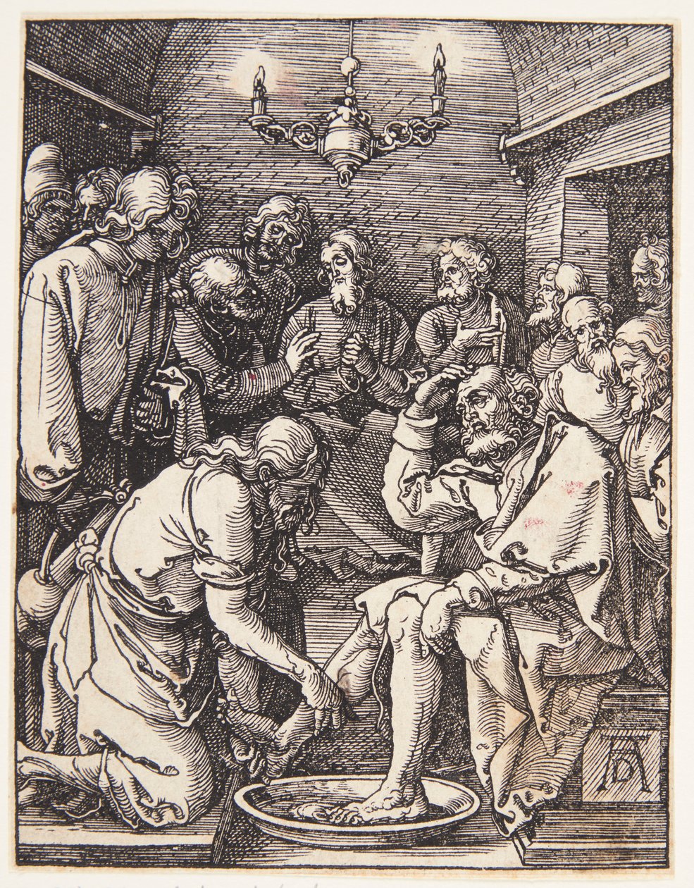 Kristus tvättar Sankt Petrus fötter av Albrecht Dürer