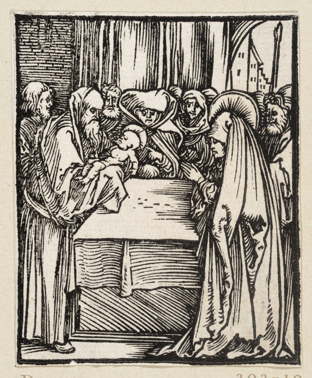 Kristi frambärande i templet (43 religiösa teman) av Albrecht Dürer
