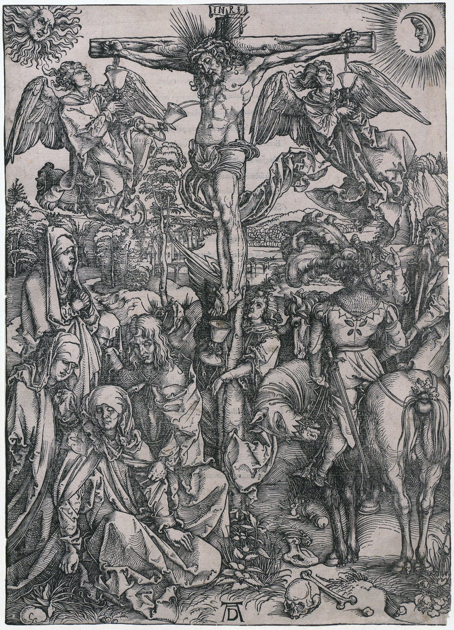 Kristus på korset, blad 8 i serien ”Den stora passionen” av Albrecht Dürer