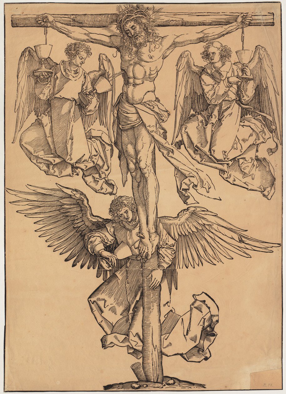 Kristus på korset med de tre änglarna av Albrecht Dürer