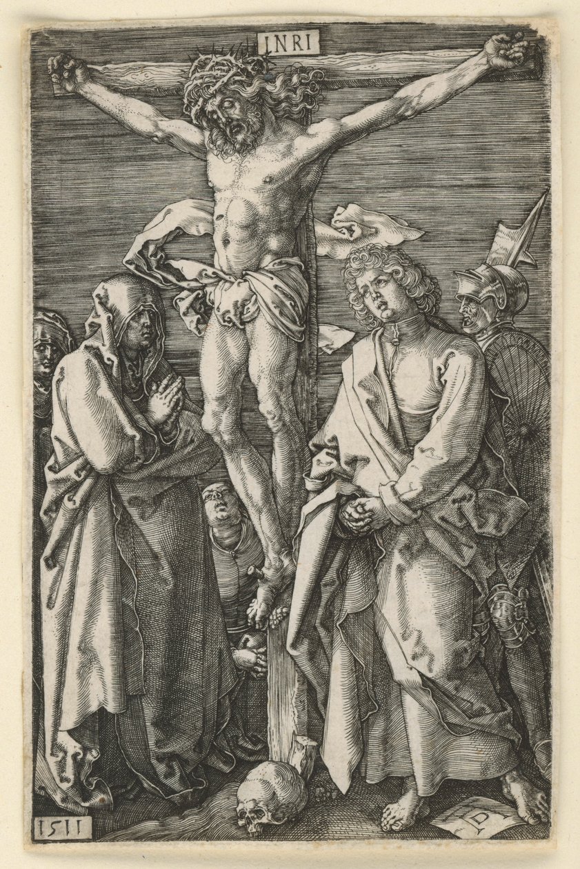 Kristus på korset mellan Maria och Johannes (Graverad passionssvit) av Albrecht Dürer
