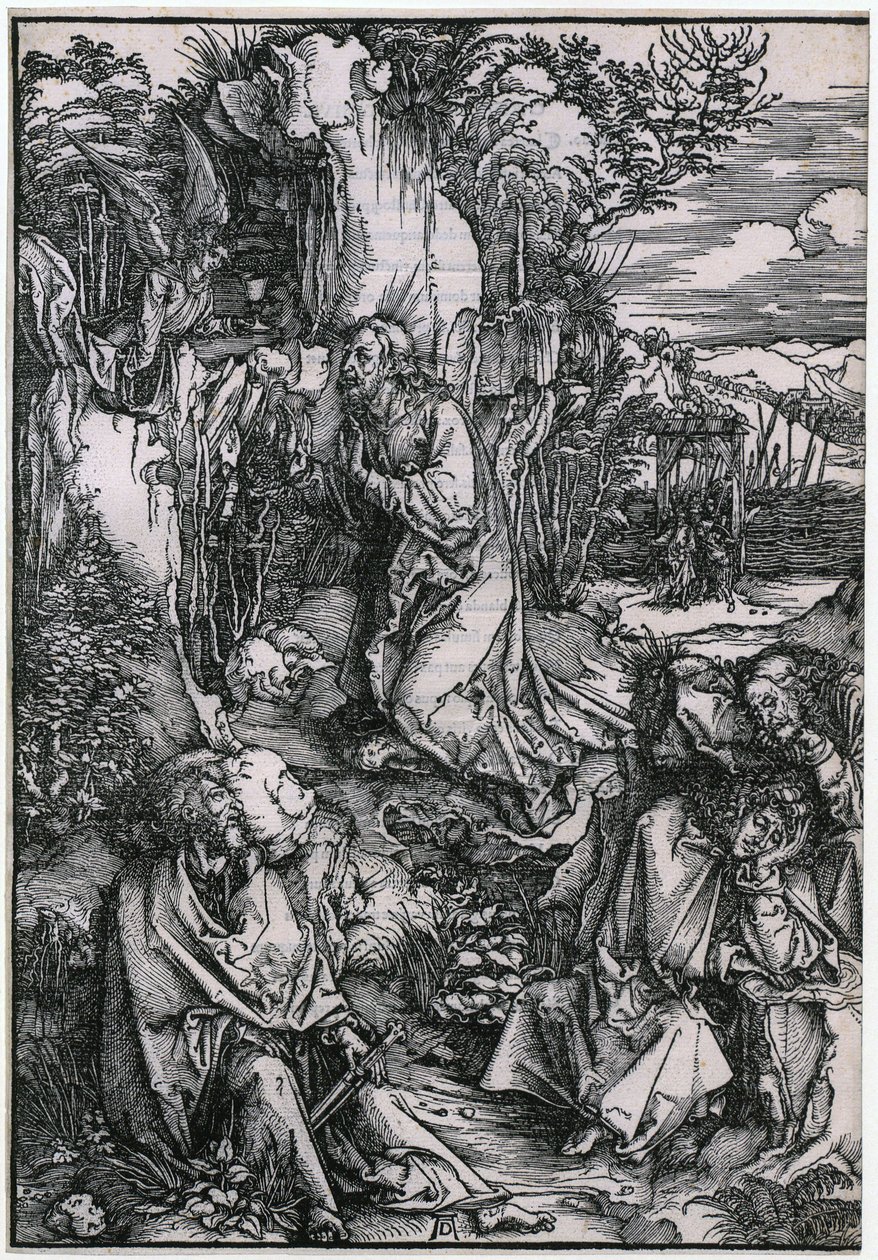 Kristus på Olivberget, blad 3 i serien ”Den stora passion” av Albrecht Dürer
