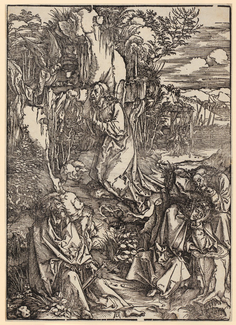 Kristus på Olivberget, blad 3 i serien ”Den stora passion” av Albrecht Dürer