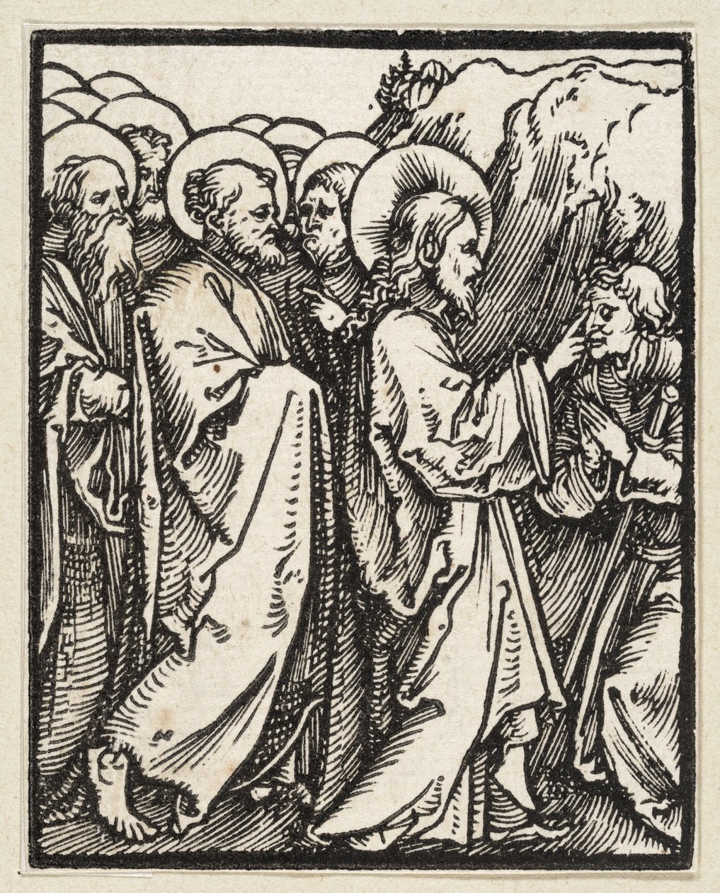 Kristus botar en blind man (ur: Postilla, 43 träsnitt) av Albrecht Dürer