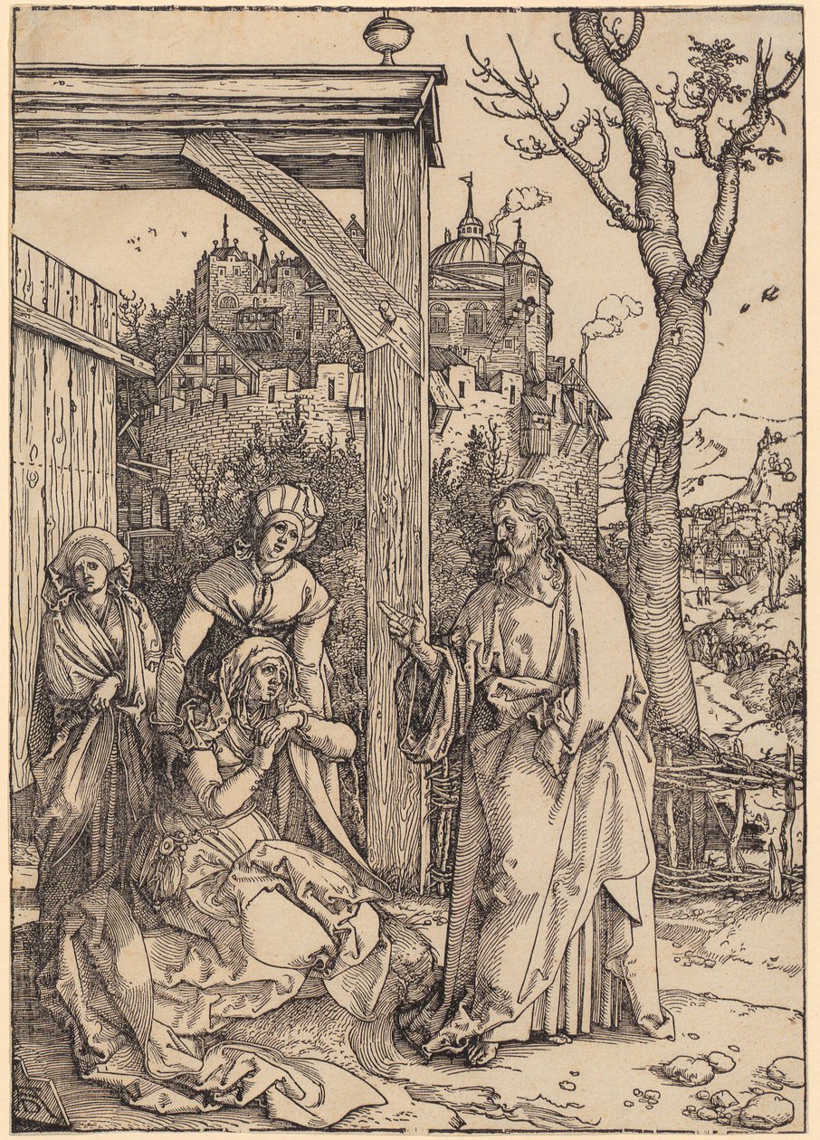 Kristus tar farväl av sin mor, blad 17 i serien ”Marias liv” av Albrecht Dürer