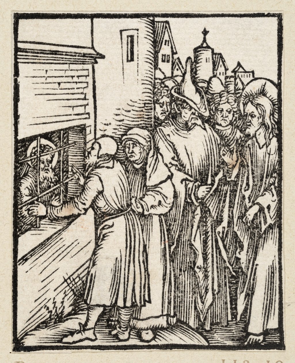 Kristus sänder lärjungarna till Johannes i fängelset (43 religiösa ämnen) av Albrecht Dürer