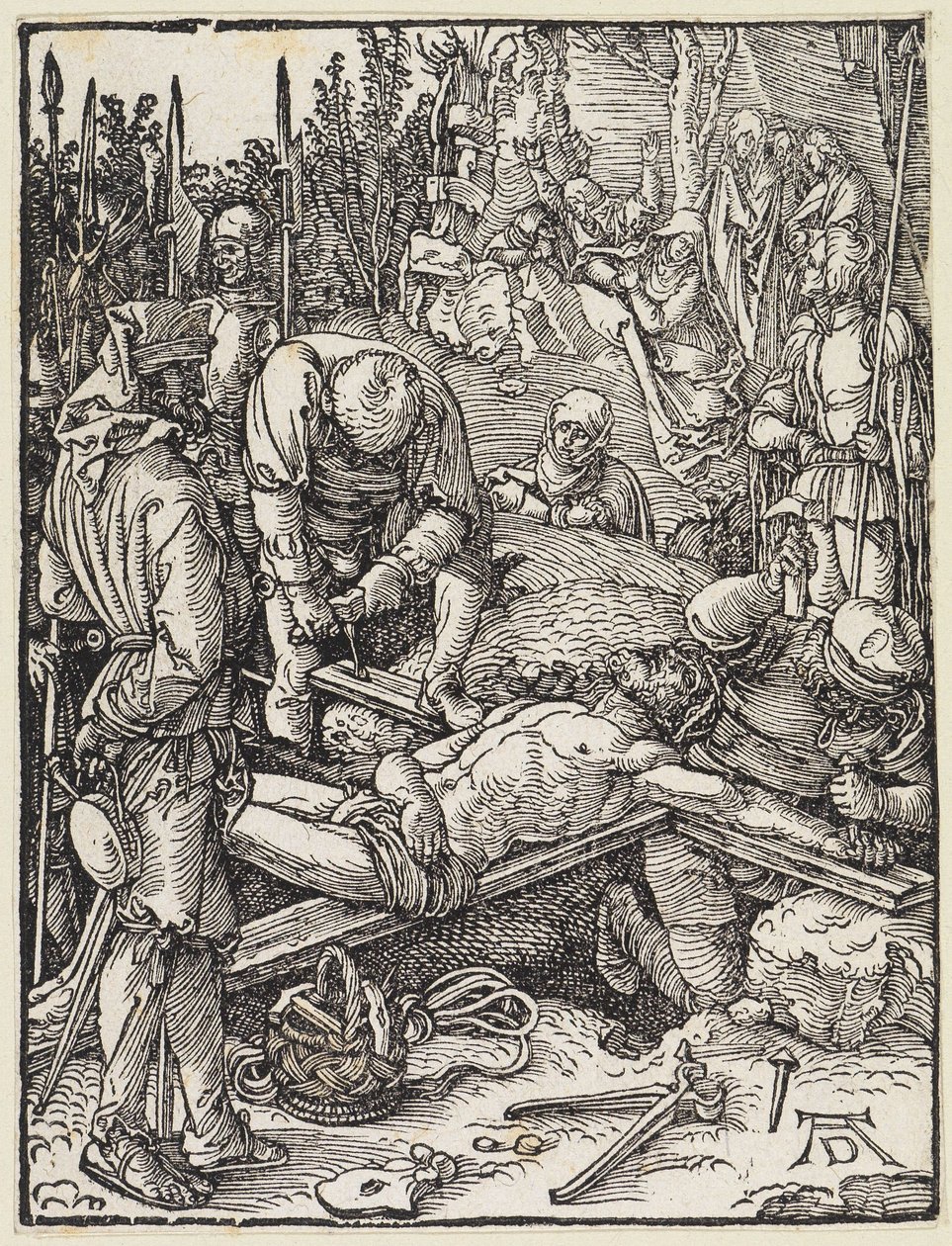 Kristus spikas fast på korset av Albrecht Dürer