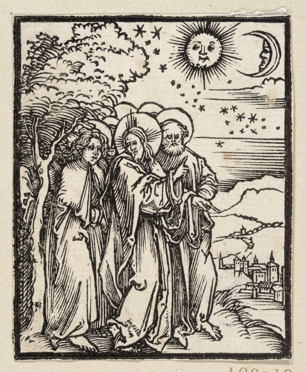 Kristus visar sina lärjungar himlens tecken (ur: Postilla, 43 träsnitt) av Albrecht Dürer