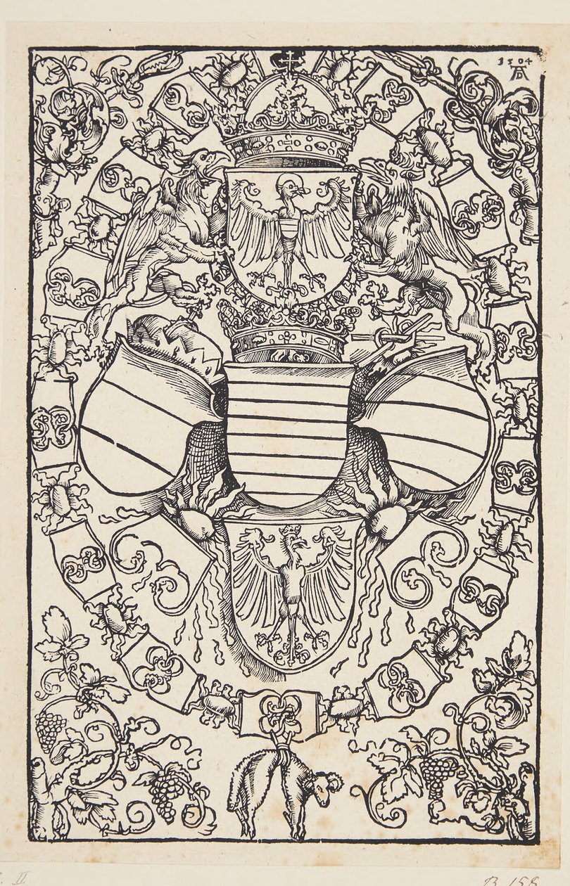 Maximilian I:s vapen som kung av romarna av Albrecht Dürer