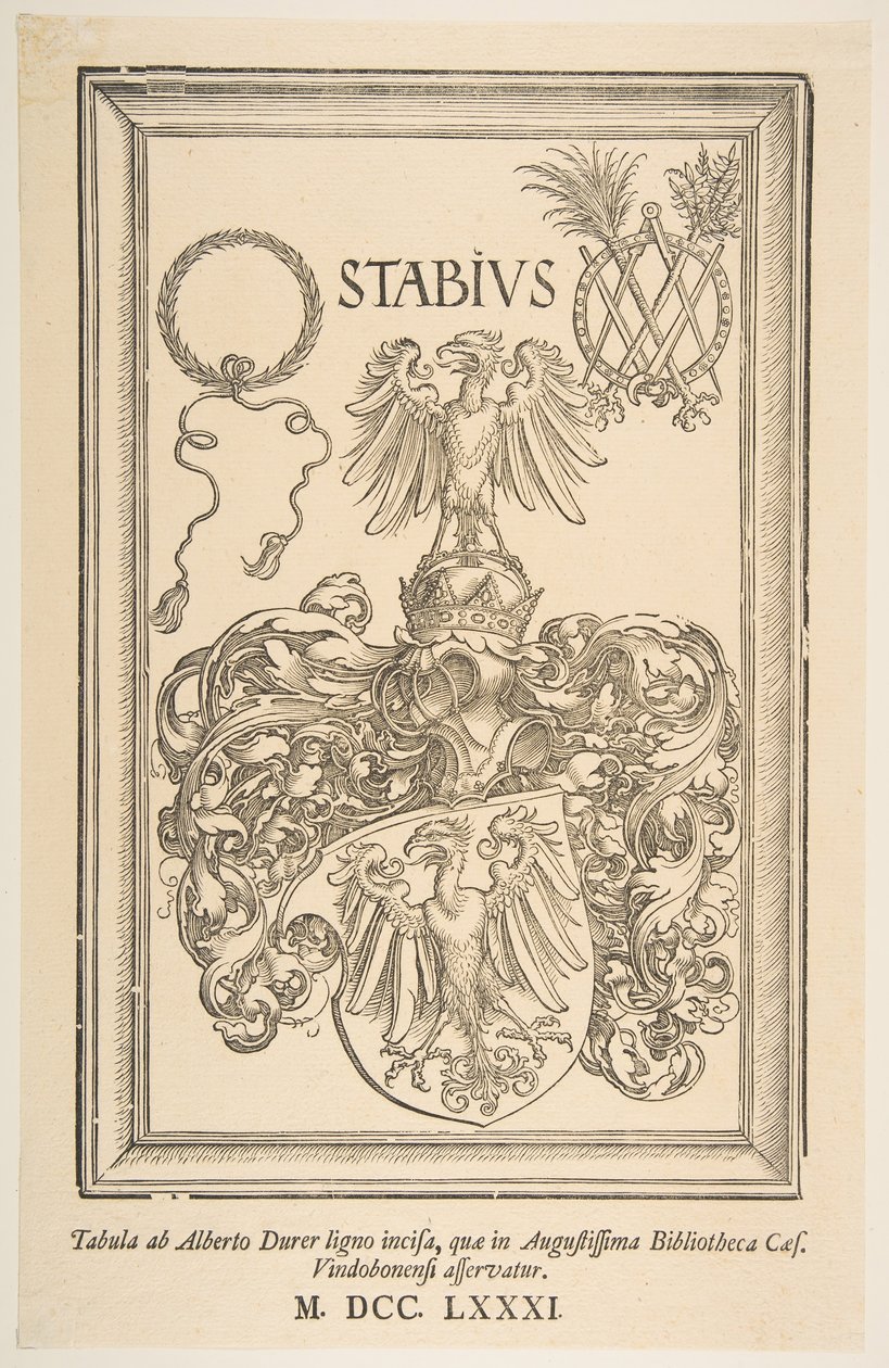 Johan Stabius vapen, upplaga 1781.n.d. av Albrecht Dürer