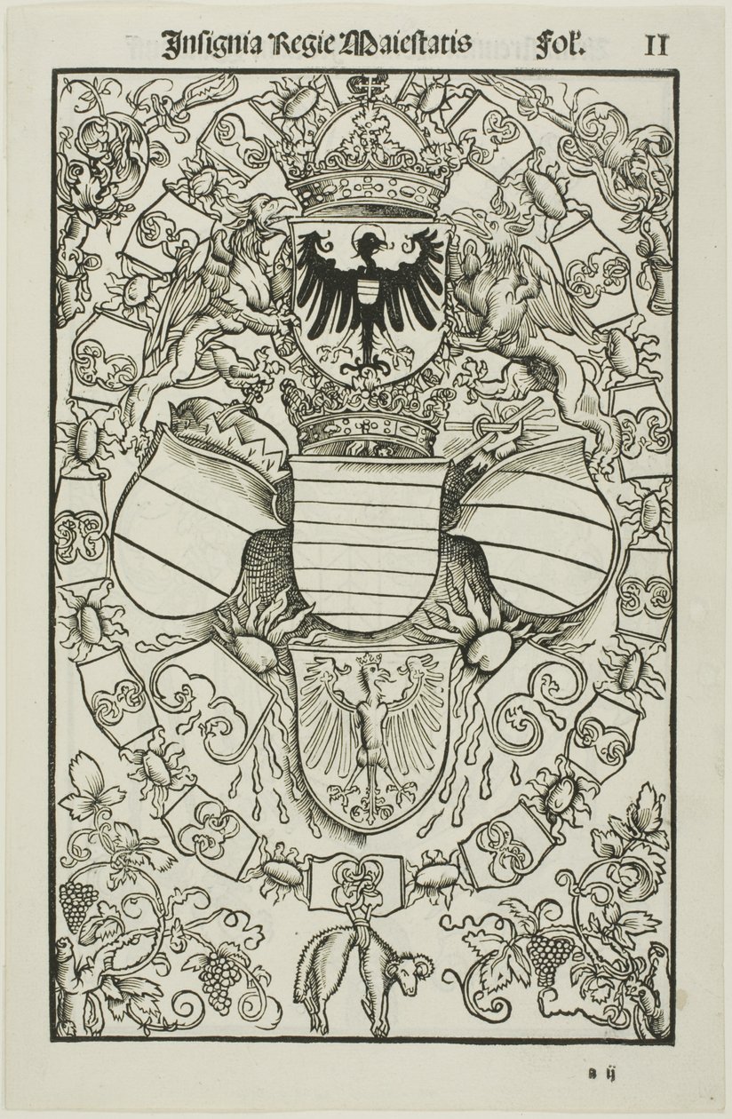 Maximilian I:s vapen som kung av romarna av Albrecht Dürer