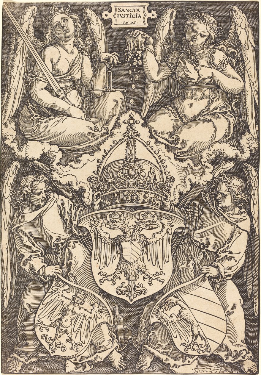 Tyska imperiets och staden Nürnbergs vapensköld av Albrecht Dürer