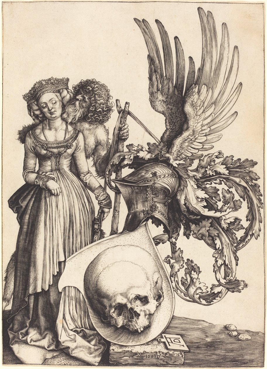 Vapensköld med en skalle av Albrecht Dürer