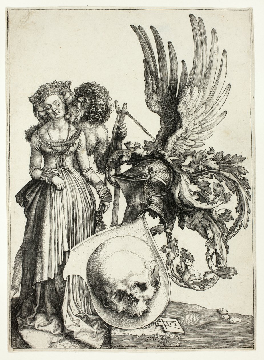 Vapensköld med en skalle av Albrecht Dürer