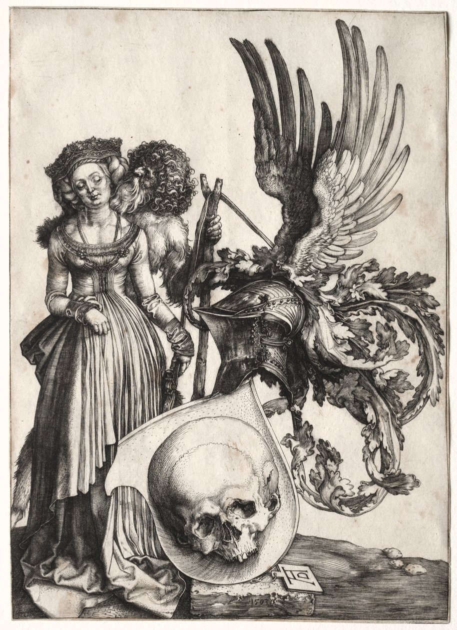 Vapensköld med en skalle av Albrecht Dürer