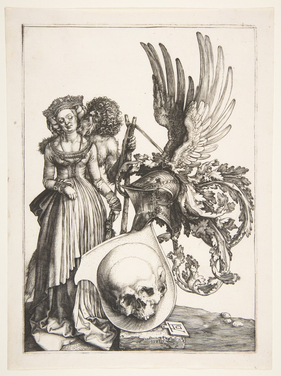 Vapensköld med en dödskalle av Albrecht Dürer