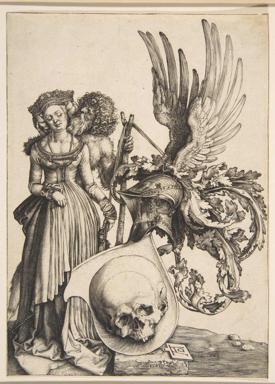 Vapensköld med en dödskalle av Albrecht Dürer