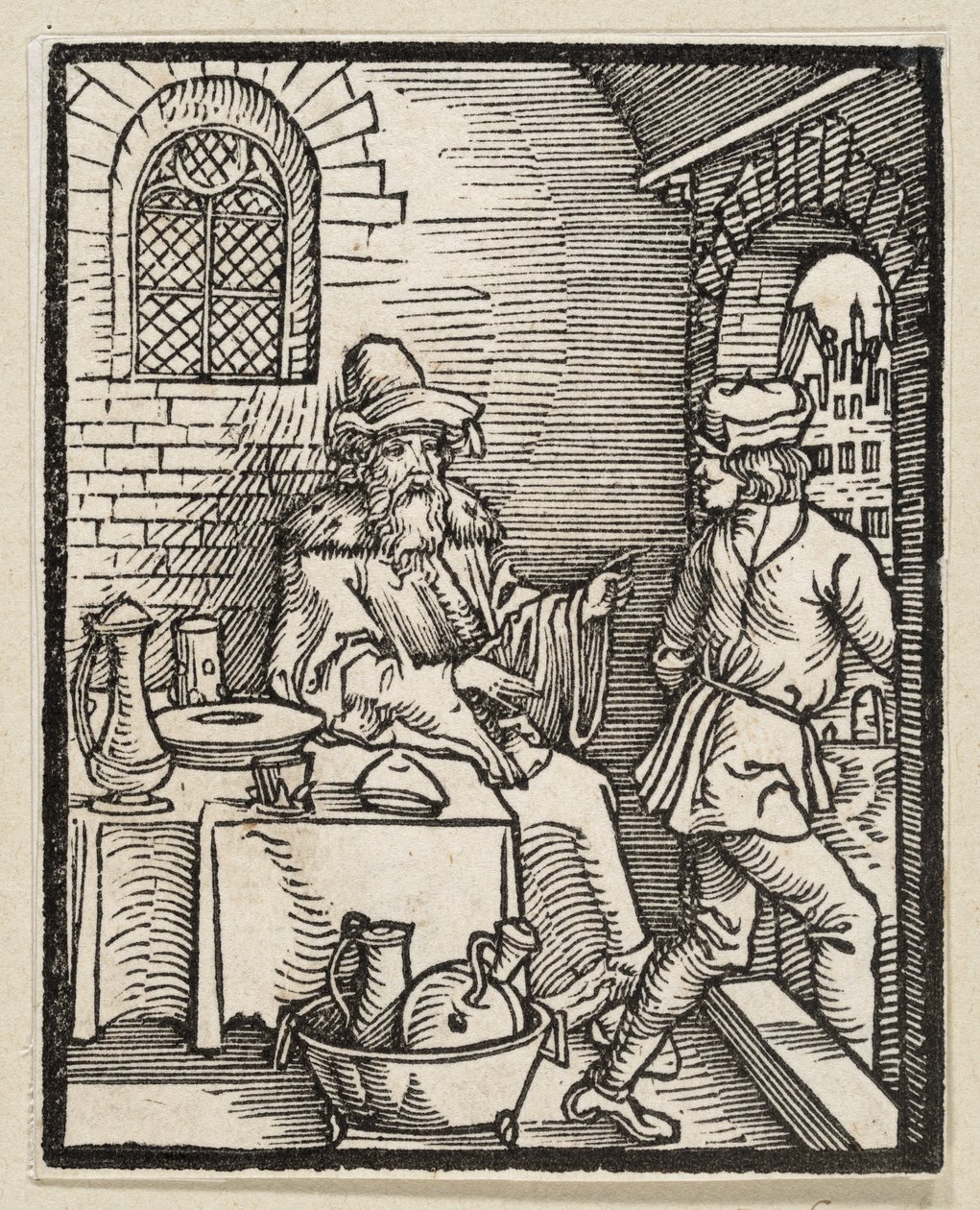 Gästabudet utan gäster (ur: Postilla, 43 träsnitt) av Albrecht Dürer