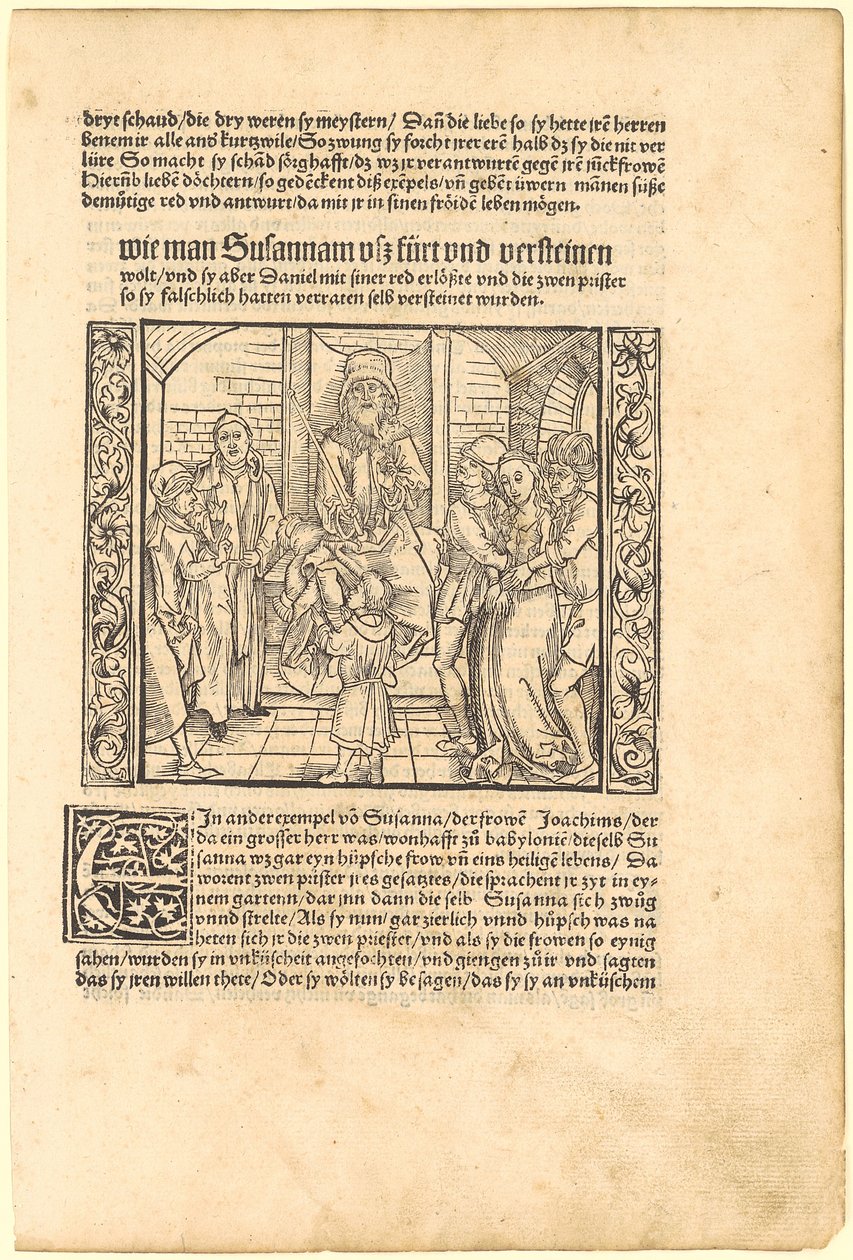Barnet Daniel avslöjar Susannas anklagare inför domstolen av Albrecht Dürer