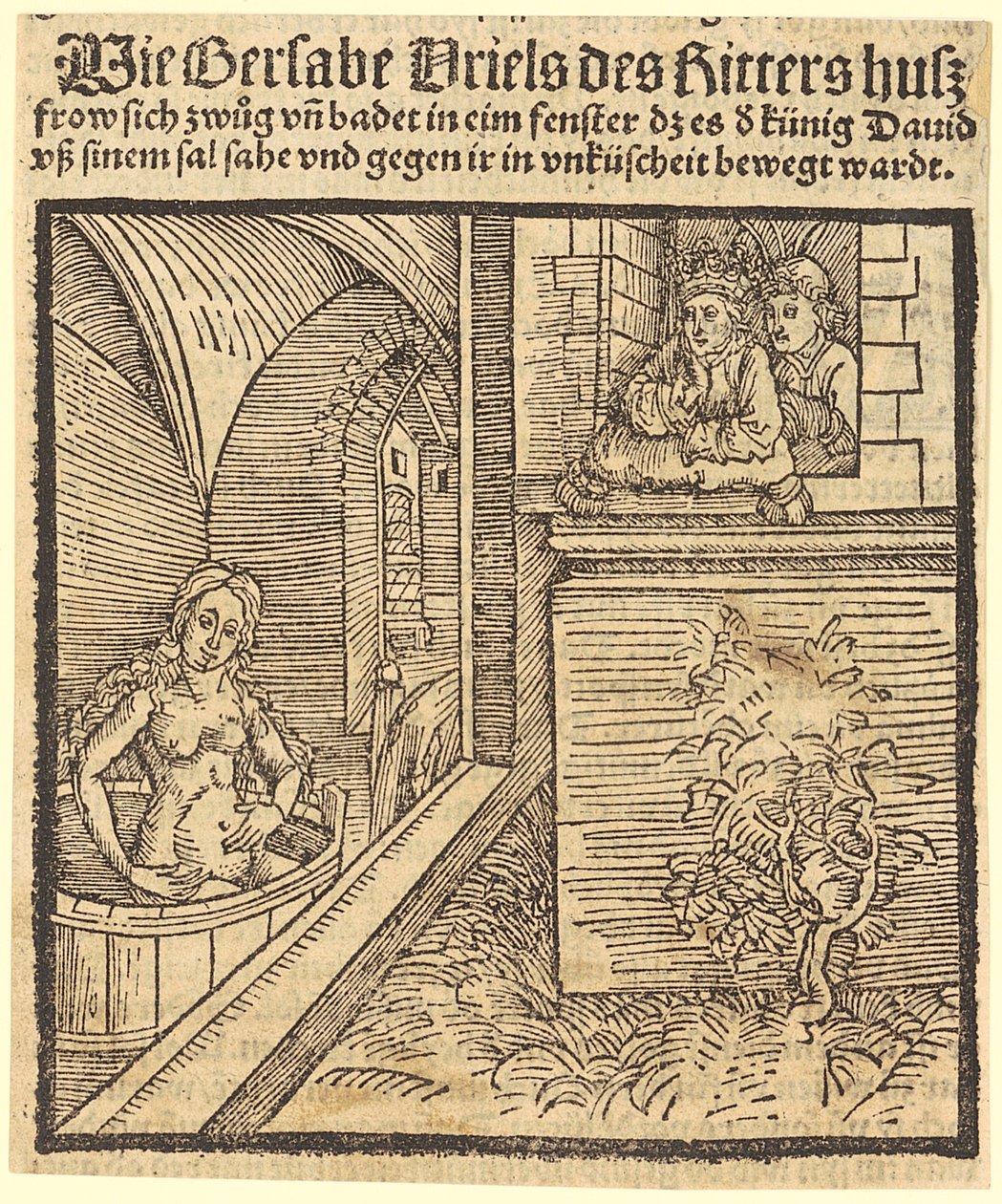 David ser Batseba bada av Albrecht Dürer