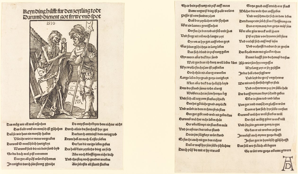 Döden och Lansquenet av Albrecht Dürer