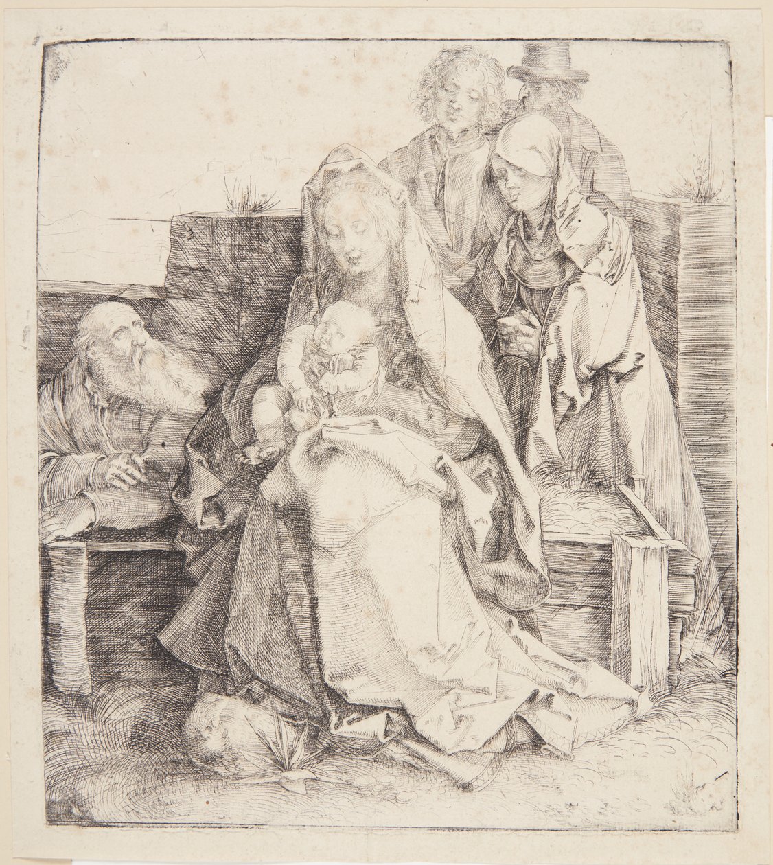Den heliga familjen, sex personer av Albrecht Dürer