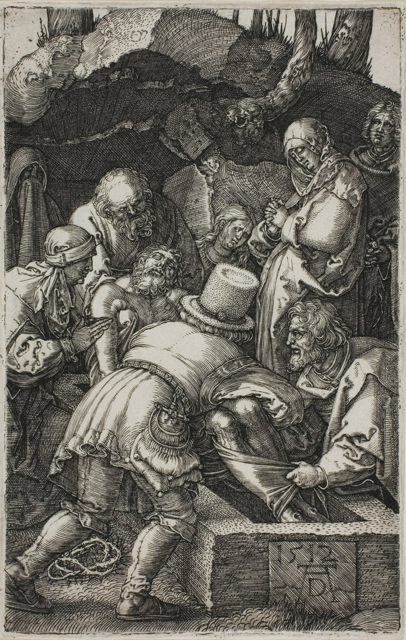 Deposition, från The Engraved Passion av Albrecht Dürer