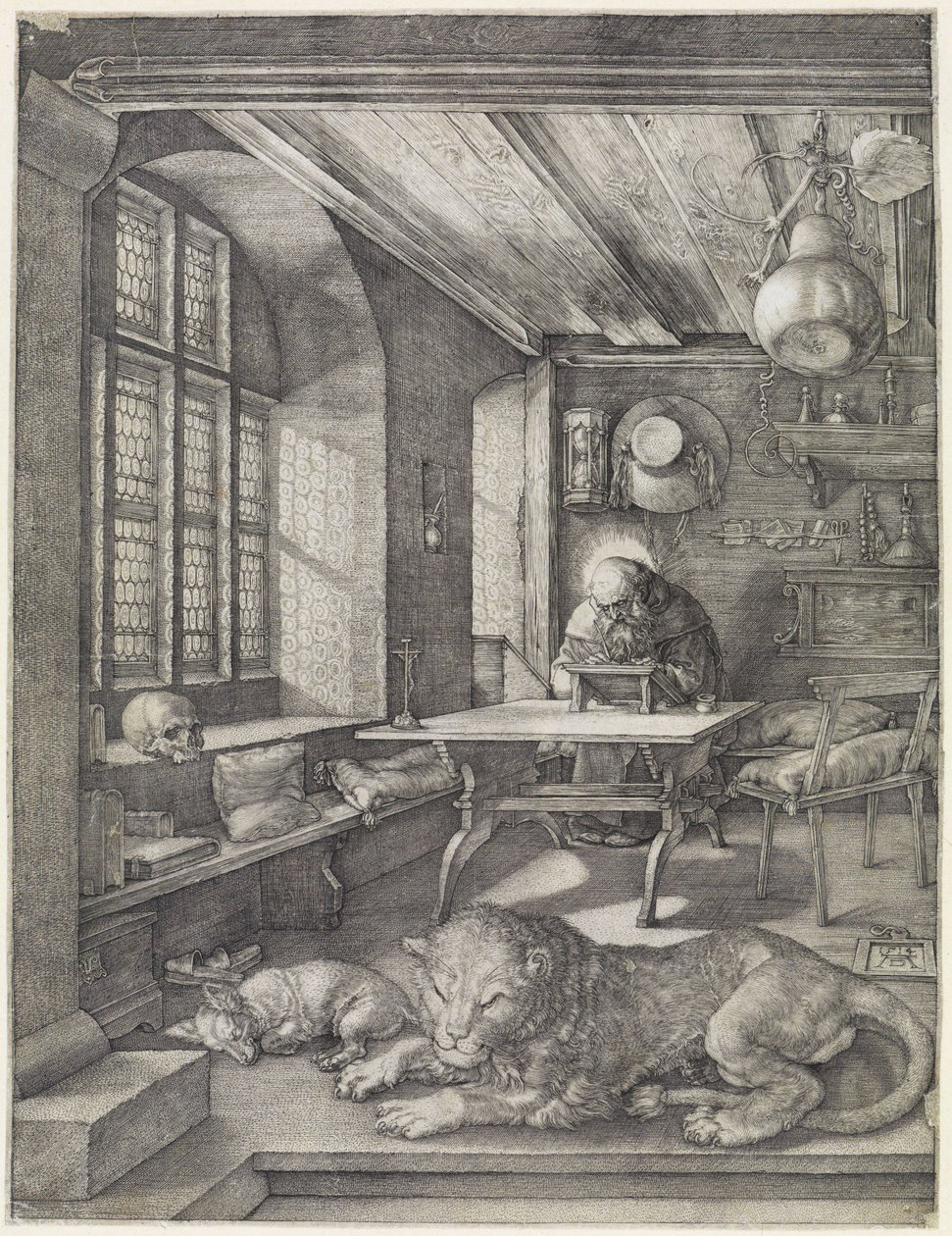 Den helige Hieronymus i vitrinen av Albrecht Dürer