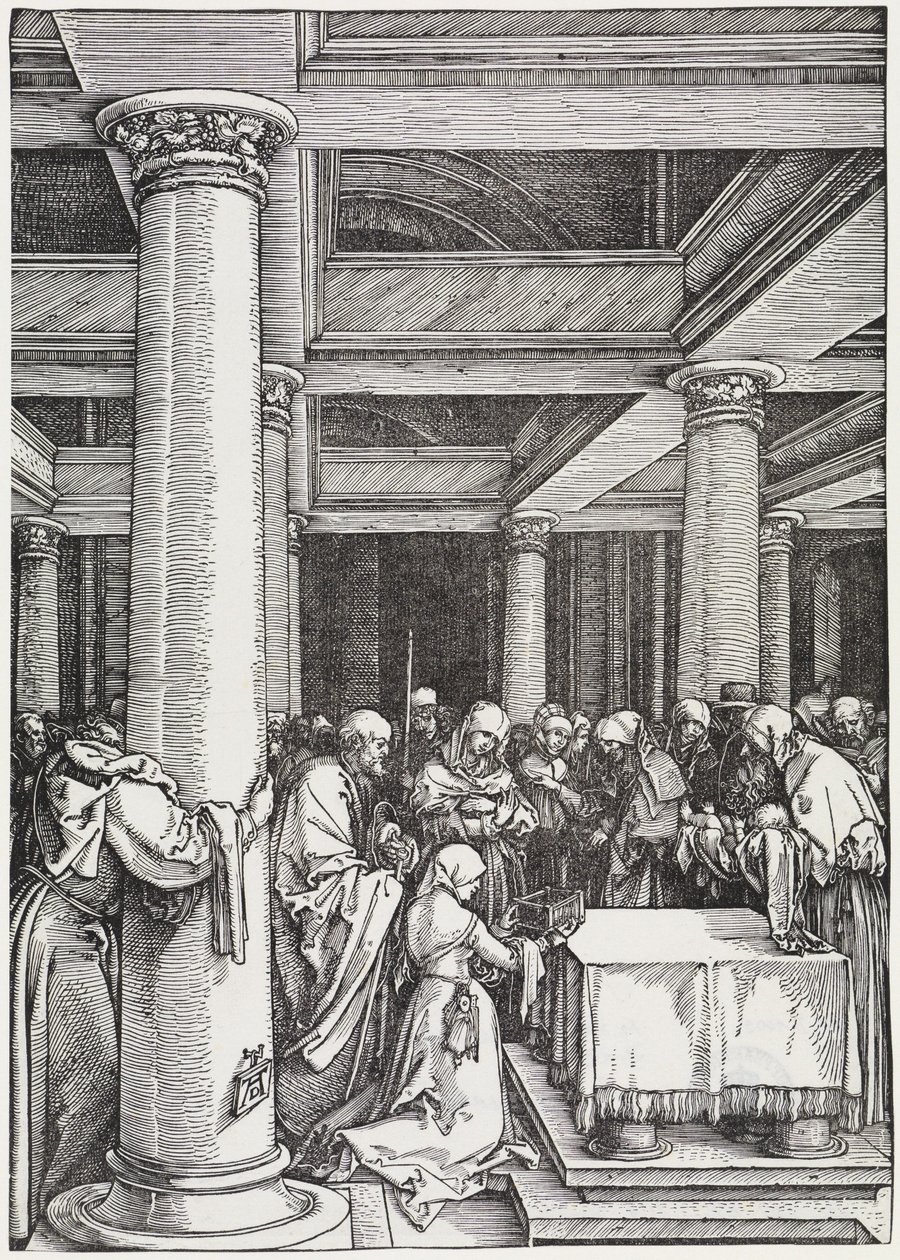 Uppvisningen i templet av Albrecht Dürer