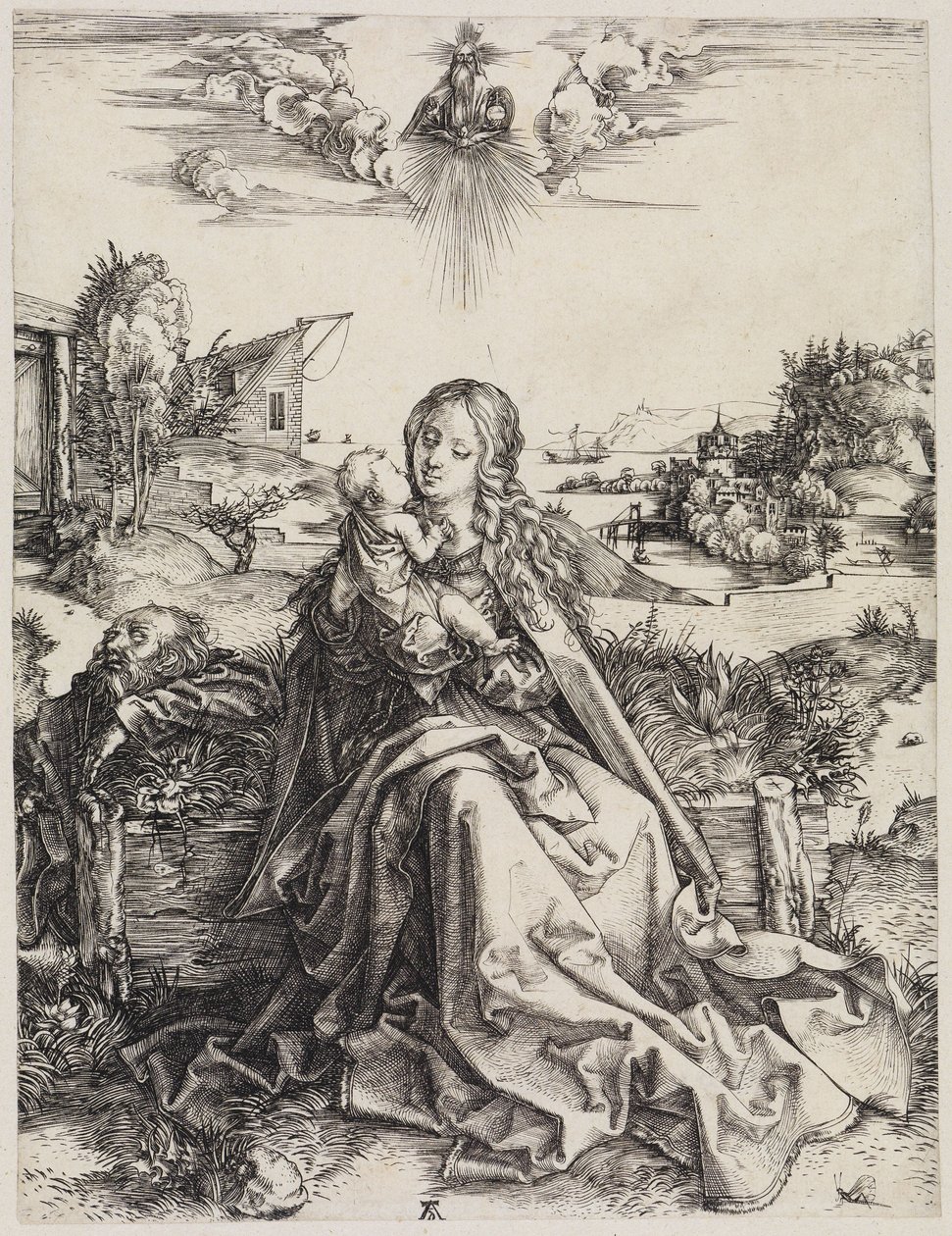 Den heliga familjen med gräshoppan av Albrecht Dürer