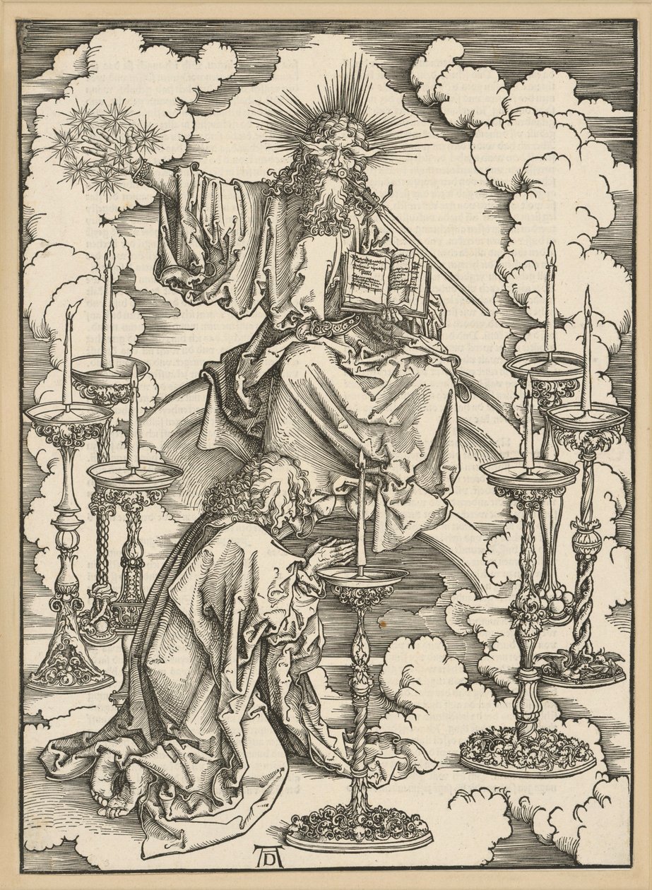 Visionen av de sju ljusstakarna (Apokalypsen) av Albrecht Dürer