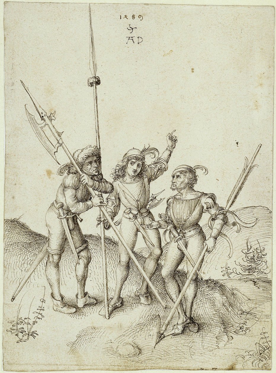 Tre landsknektar av Albrecht Dürer