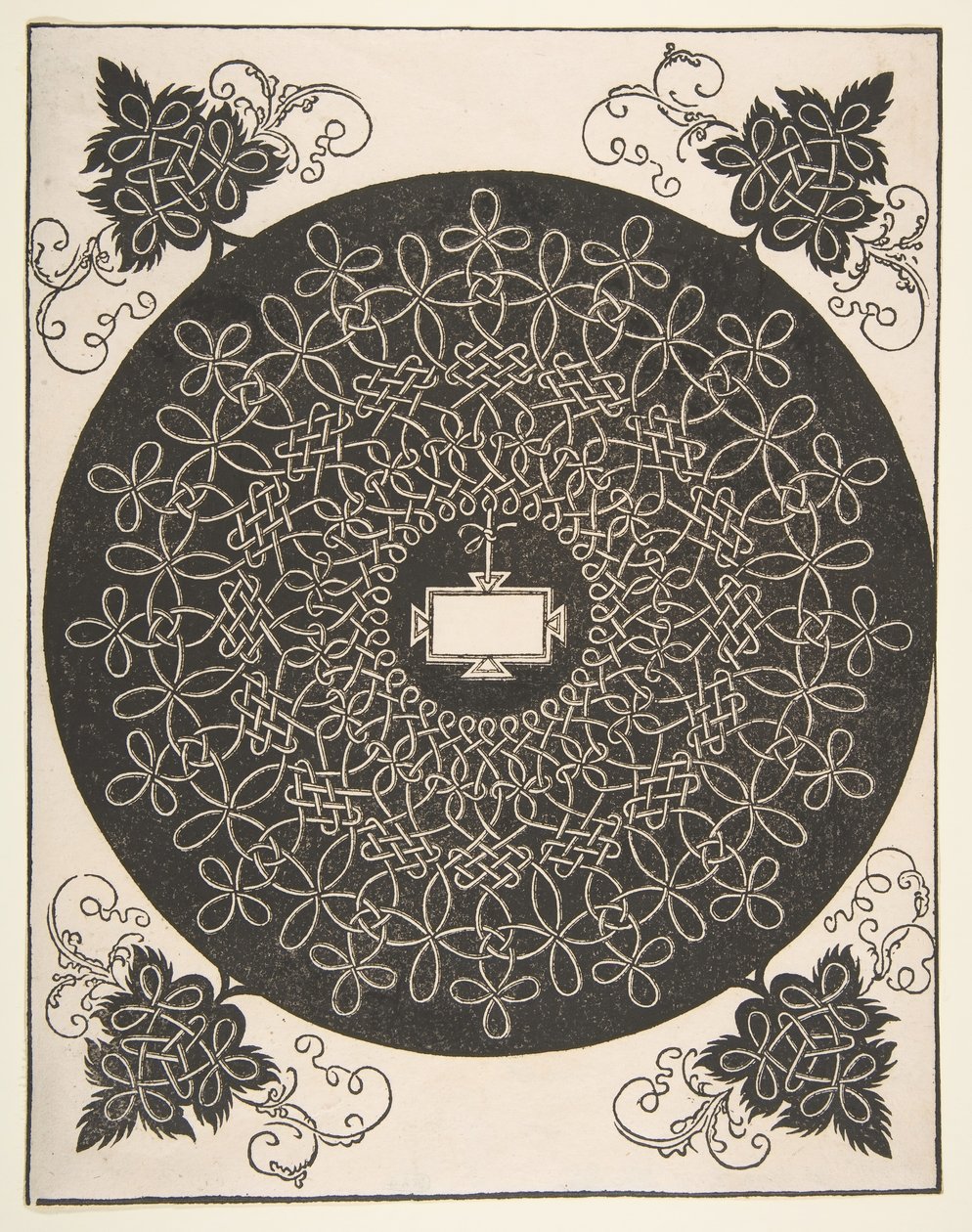 Broderimönster med en avlång panel i mitten, 1521 före. av Albrecht Dürer