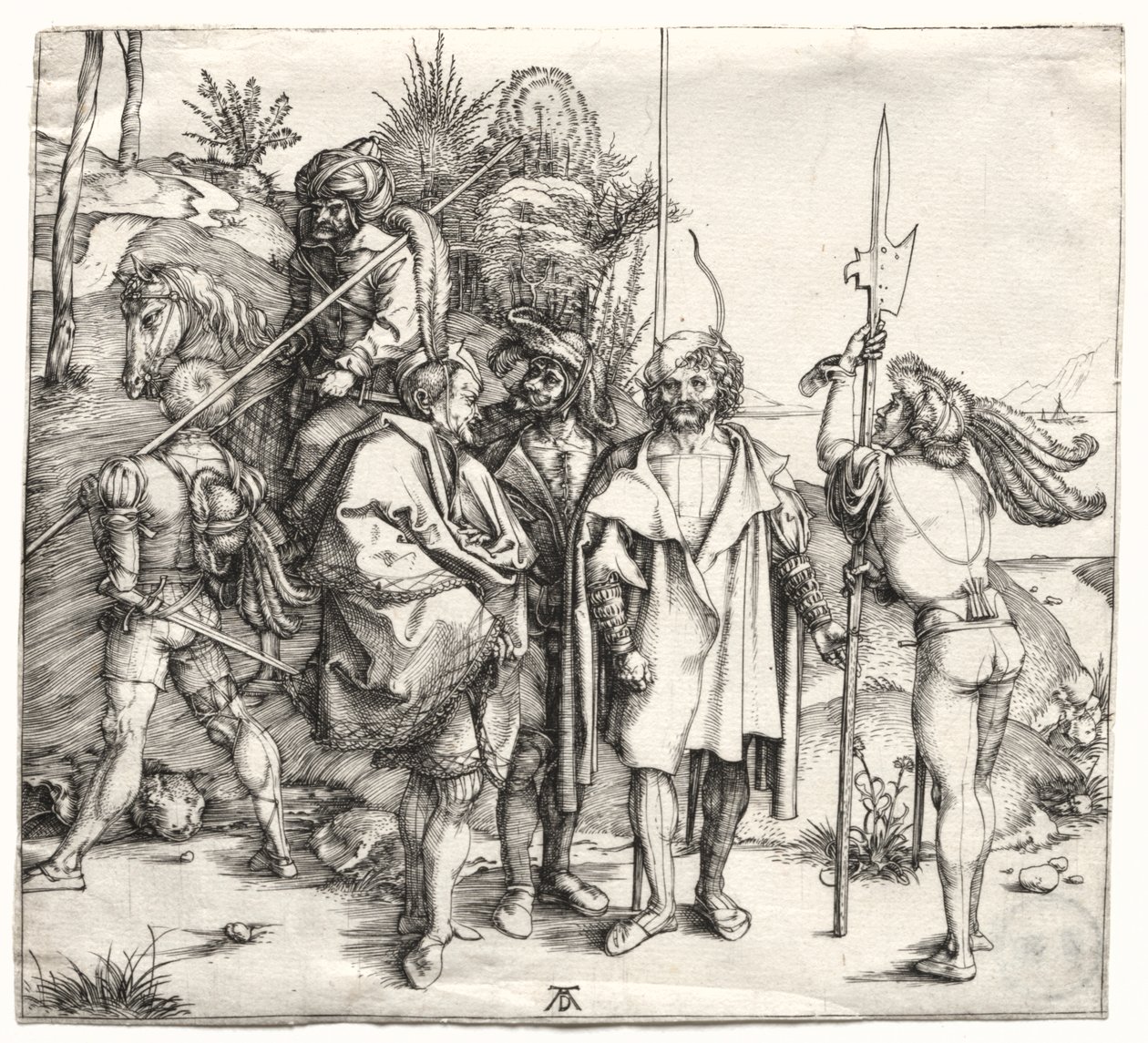 Fem soldater och en turk till häst av Albrecht Dürer