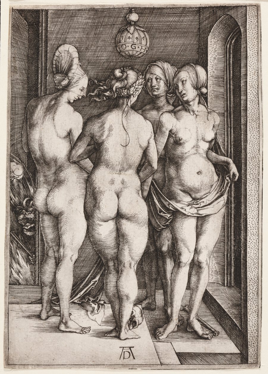 Fyra nakna kvinnor (De fyra häxorna) av Albrecht Dürer