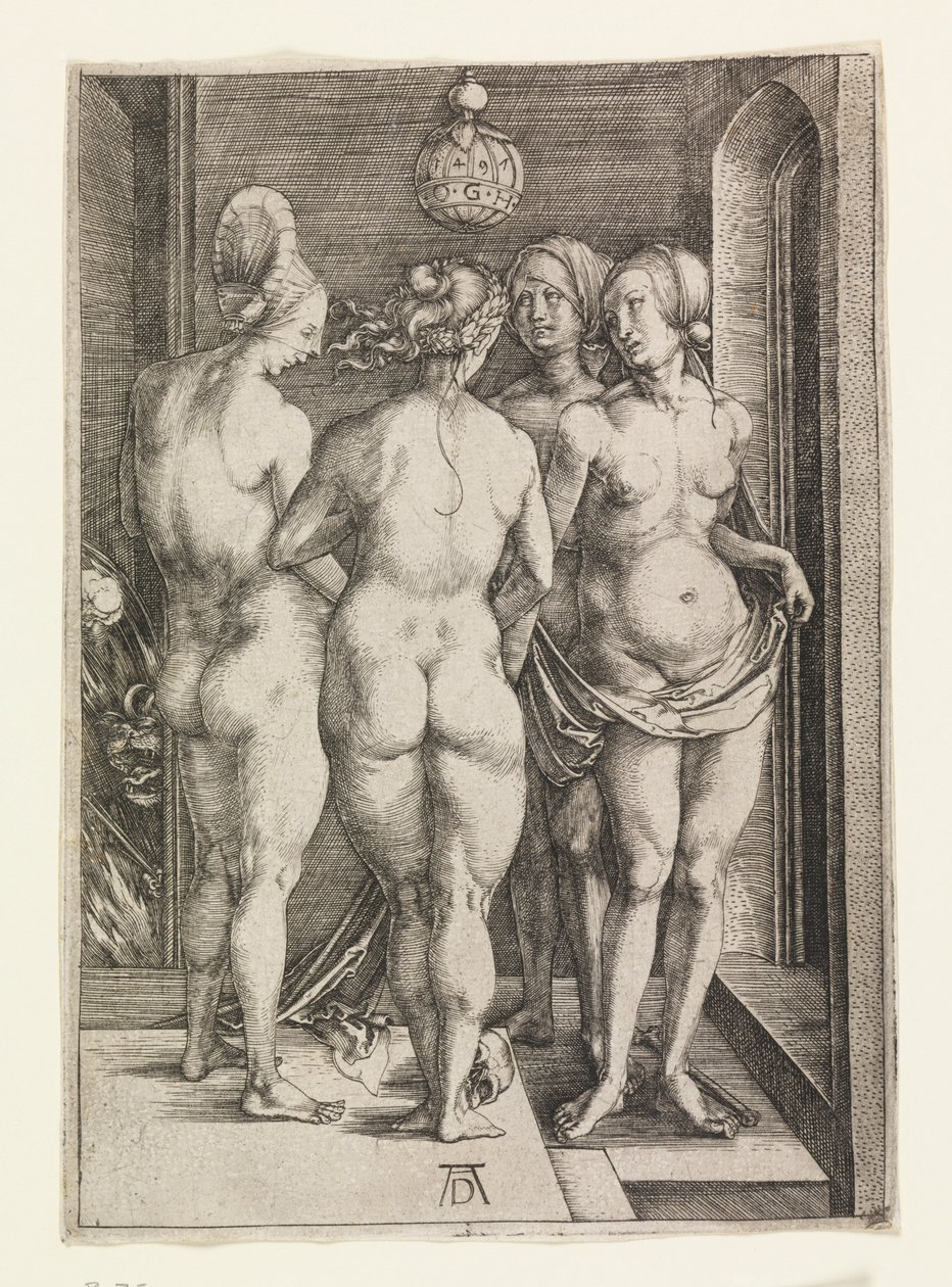 Fyra nakna kvinnor (De fyra häxorna) av Albrecht Dürer