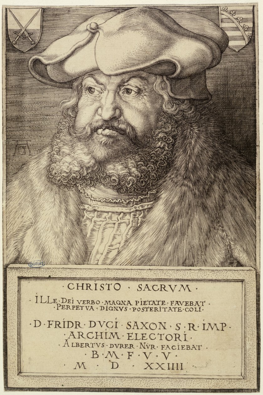 Frédéric den vise, kurfurste av Sachsen (Bartsch 104) av Albrecht Dürer