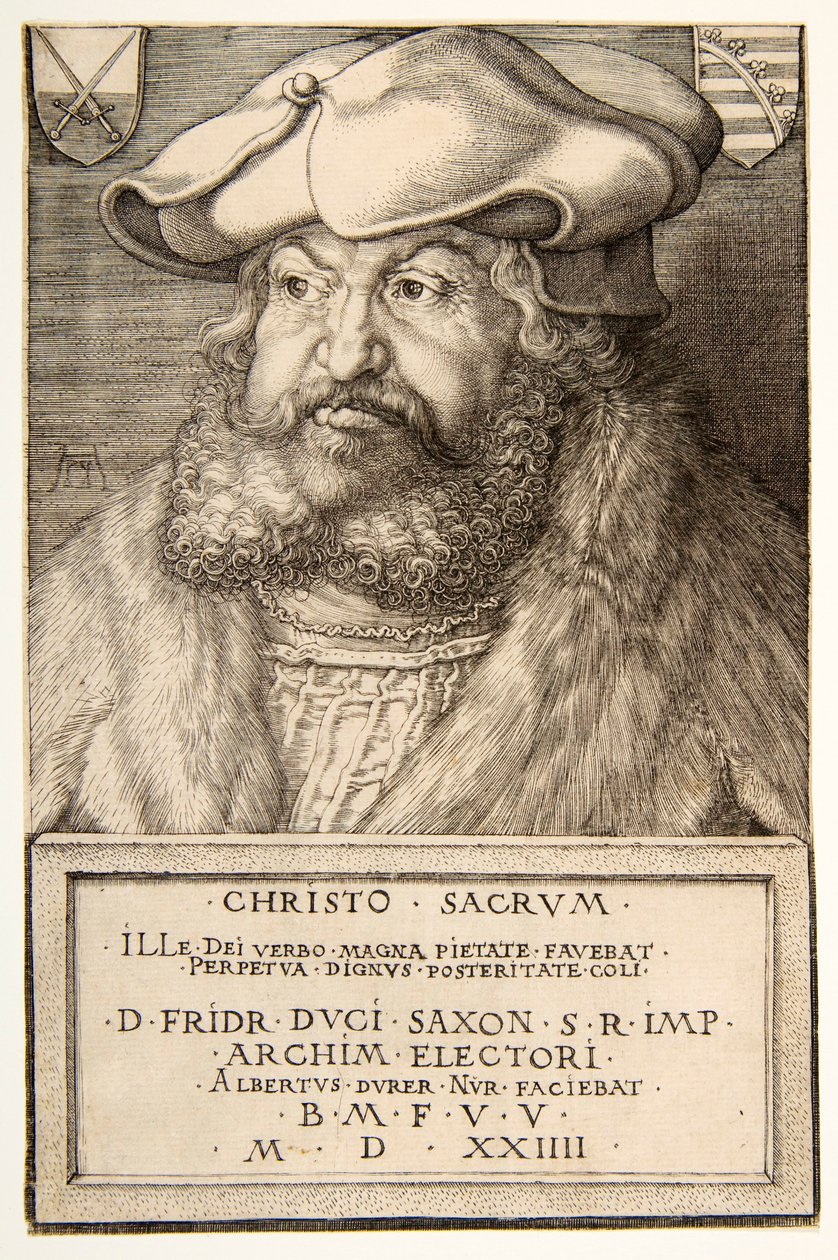 Fredrik den vise, kurfurst av Sachsen, pub. 1524. av Albrecht Dürer