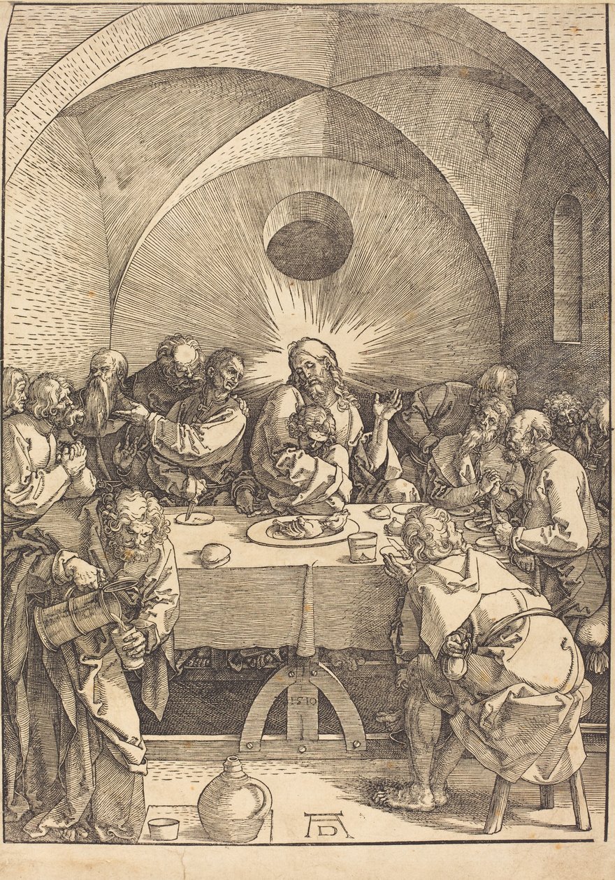 Franska:  La Cène Den stora passionen: 01. Sista måltiden av Albrecht Dürer