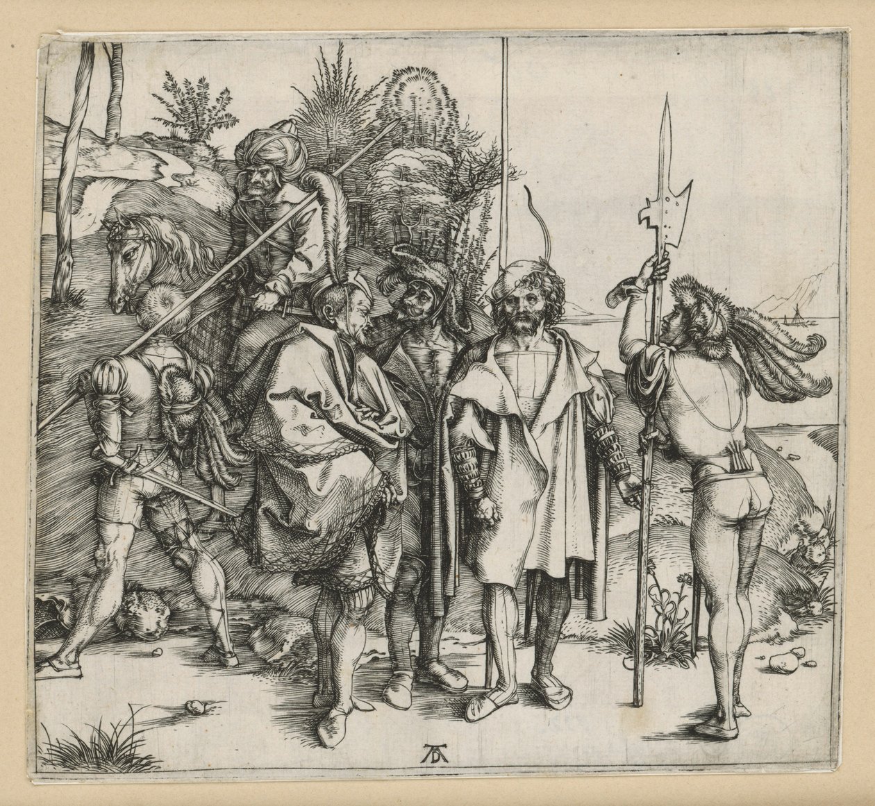 Fem soldater och en turk till häst av Albrecht Dürer