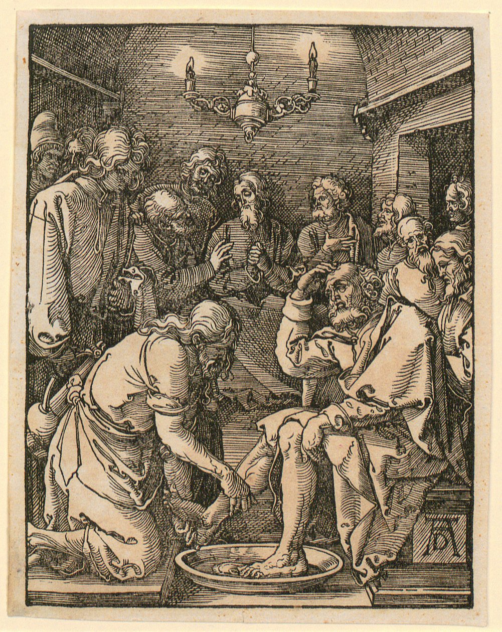 Fottvagningen, plansch 10 ur serien ”Lilla träskärningspassionen” av Albrecht Dürer