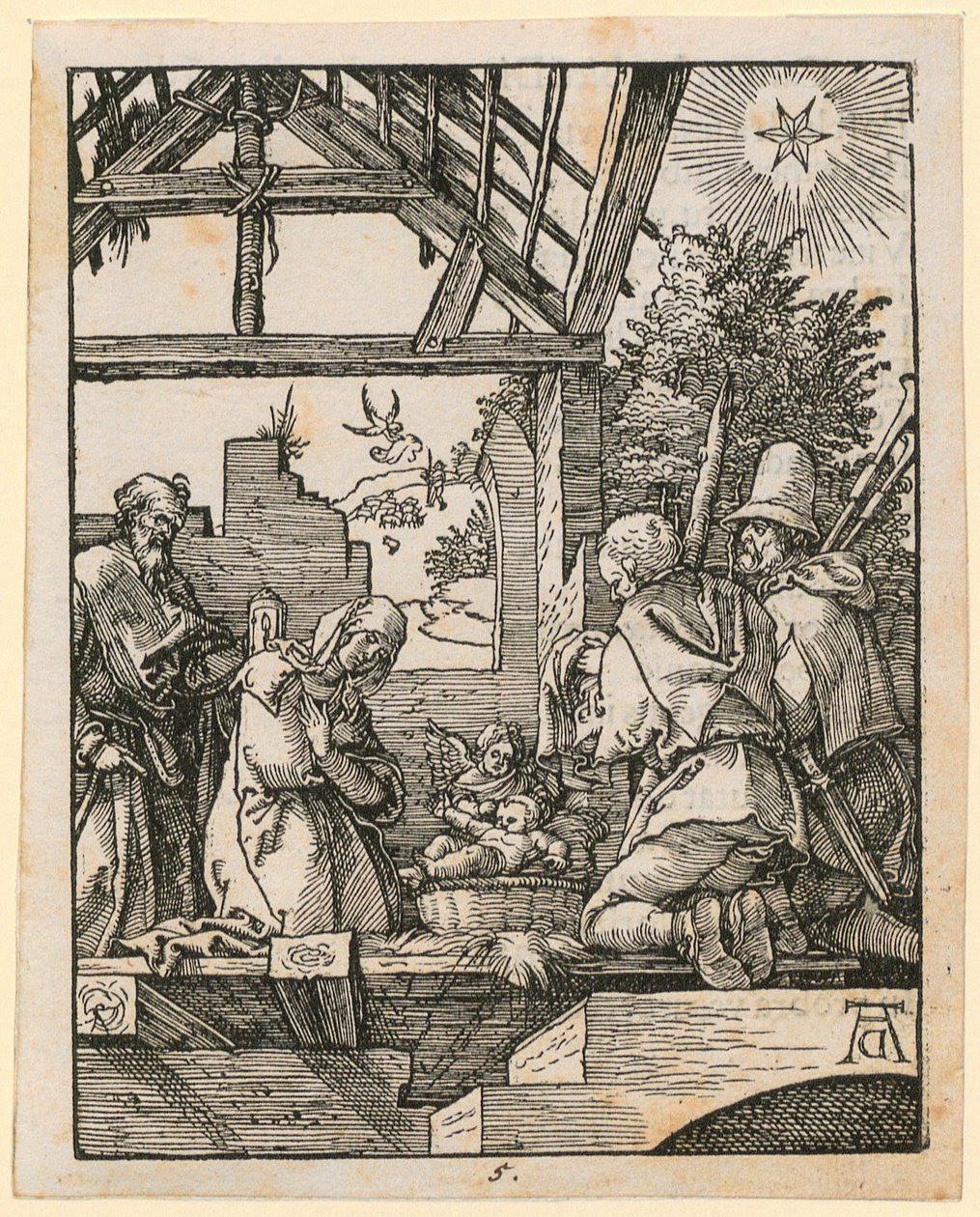 Kristi födelse, blad 5 ur serien ”Lilla träskärarpassionen” av Albrecht Dürer
