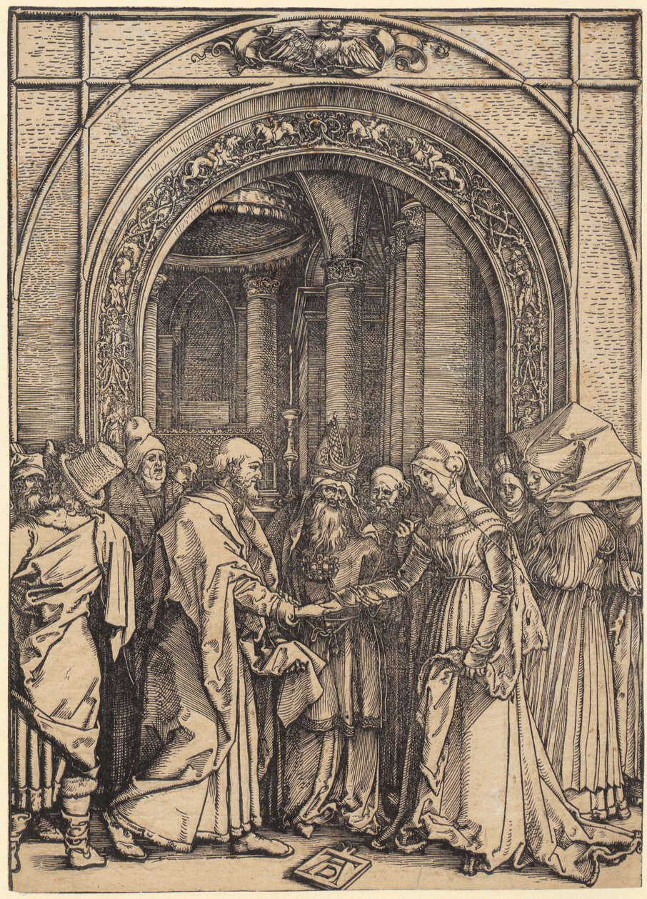 Marias födelse, blad 5 i serien ”Marias liv” av Albrecht Dürer