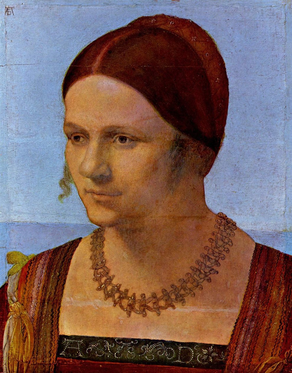Tyska: Bildnis einer jungen Venezianerin Porträtt av en ung venetiansk kvinna av Albrecht Dürer