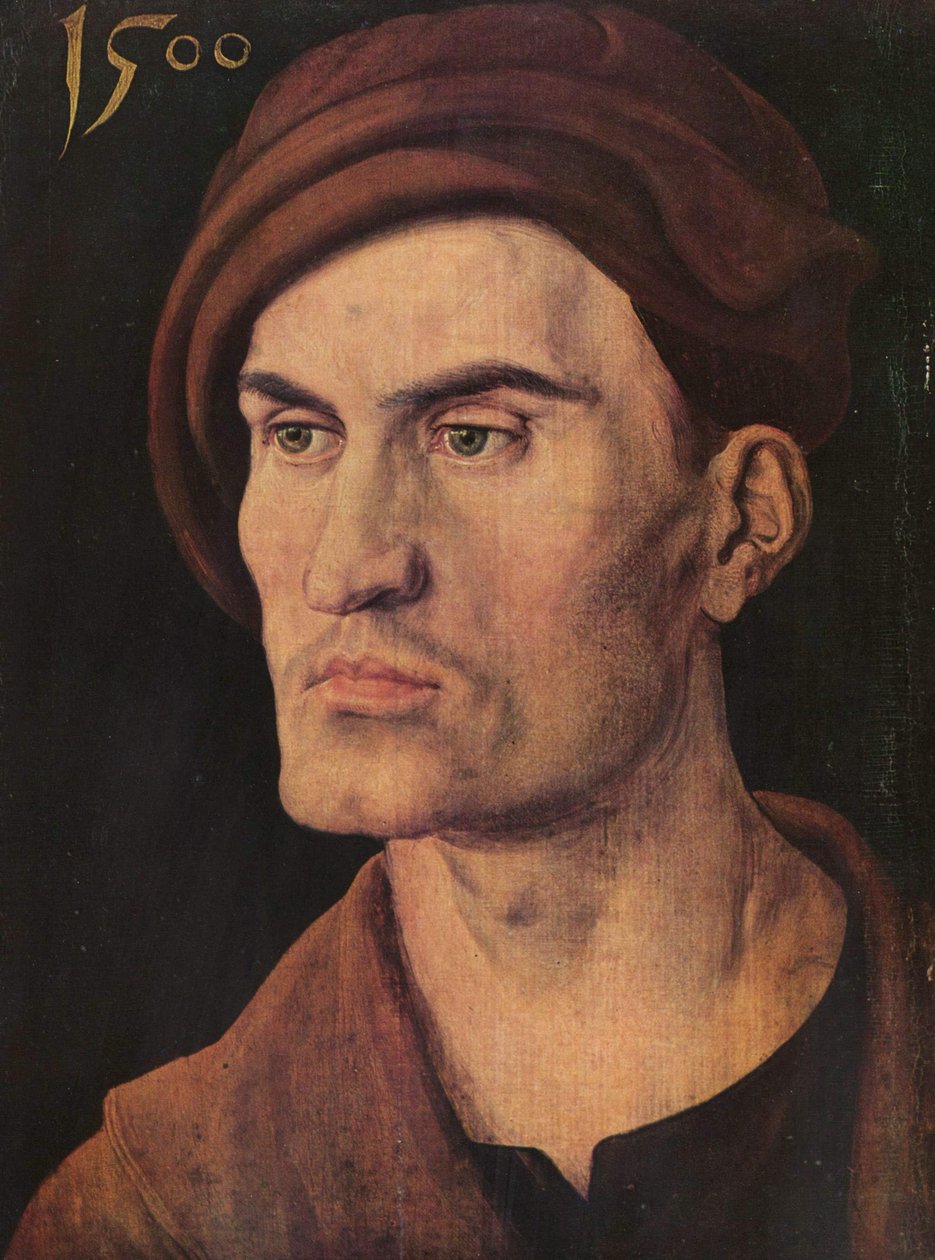 Tyska: Bildnis eines jungen Mannes Porträtt av en ung man av Albrecht Dürer