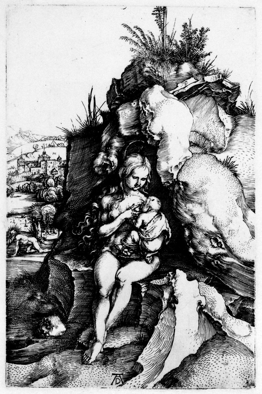 Tyska: Die Buße des Heiligen Chrysostomus Johannes Chrysostomos botgöring av Albrecht Dürer