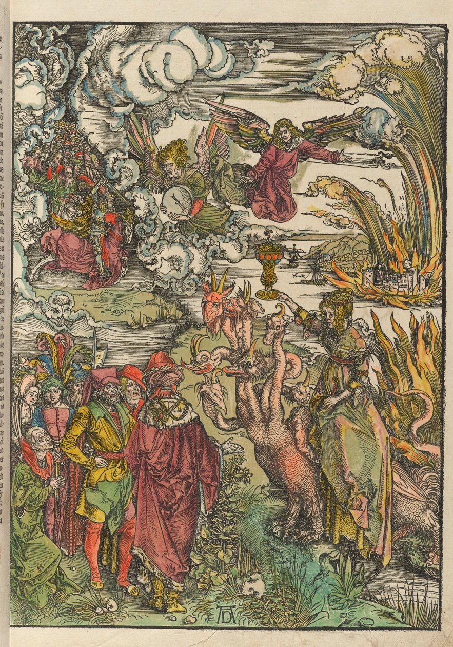 Tyska: Die babylonische Hure Babylons hora av Albrecht Dürer